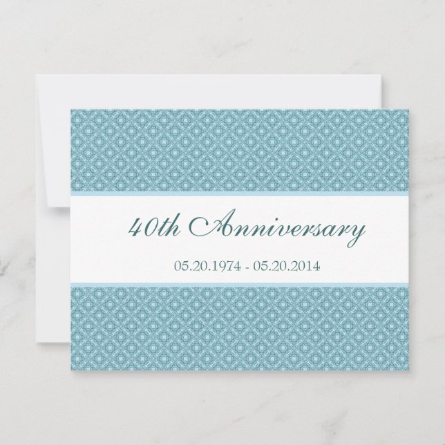 Elegant classic royal blue anniversary invitation (Front)