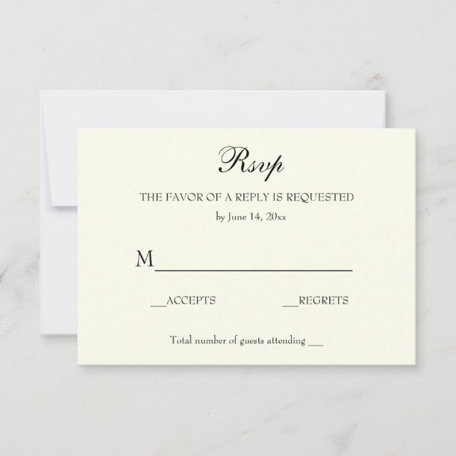 Elegant Classic RSVP Card (Front)
