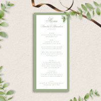 Elegant Classic Sage Green Border Script Wedding