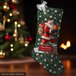 Elegant Classic Santa Stocking Your Custom Name