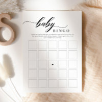 Elegant Classic Script Baby Shower Bingo Game