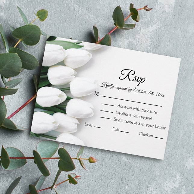 elegant classic script botanical wedding  rsvp  postcard (Creator Uploaded)