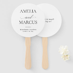 Elegant Classic Script Calligraphy Wedding Hand Fan