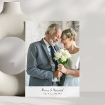 Elegant Classic Script Older Married Merry Photo Holiday Card<br><div class="desc">Celebrate the season with this timeless holiday card featuring a beautiful wedding photo and elegant script. Perfect for older couples,  this design combines classic typography with a personal touch,  creating a memorable keepsake for friends and family.</div>