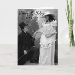 Elegant Classic Script Photo Funny Happy Birthday Card