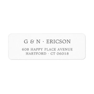 Elegant Classic Silver Grey Wedding Return Address