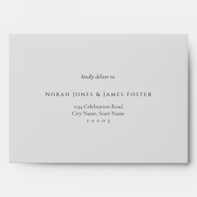 Elegant Classic Simple Light Grey Addressed Envelope (Front)