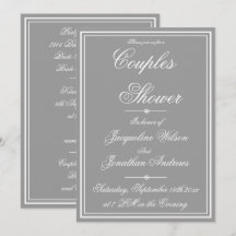 Elegant Classic Simple Personalised Couples Shower