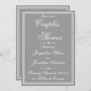 Elegant Classic Simple Personalised Couples Shower Invitation