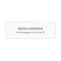 Elegant Classic Simple White Return Address Label