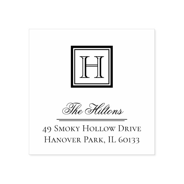 Elegant Classic Square Monogram Stamp (Imprint)