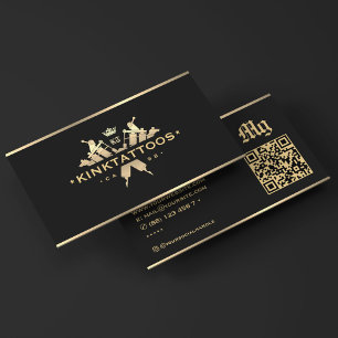 Elegant Classic Tattooist Tattoo Artist Black Business Card