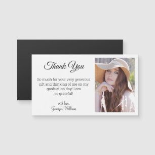elegant classic thank you graduation photo magnet