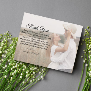 elegant classic thank you wedding faded photo card