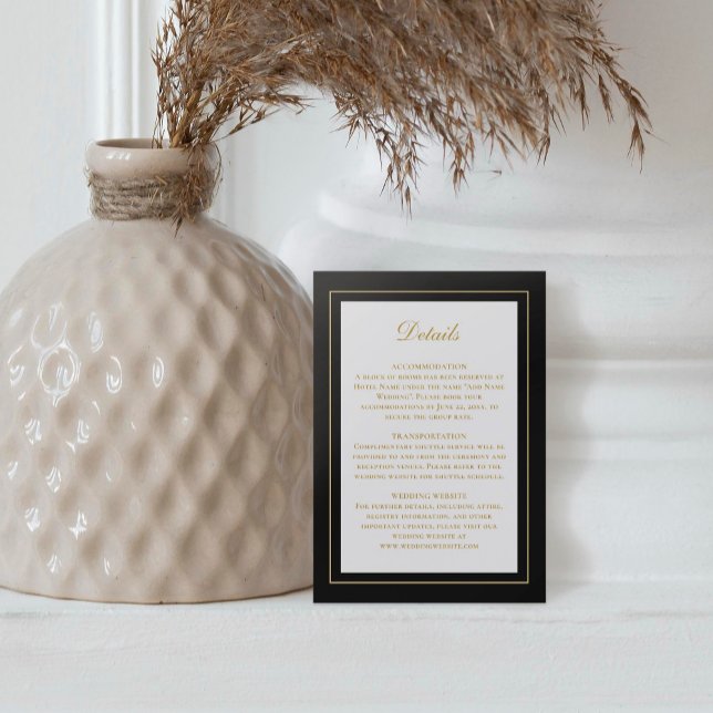 Elegant Classic Timeless Simple Gold Black Enclosure Card (Creator Uploaded)