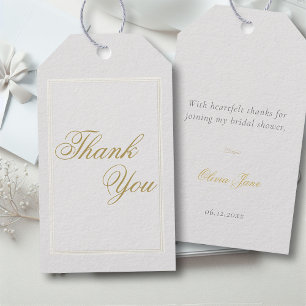 Elegant Classic Triple Frame Ivory Bridal Shower Gift Tags