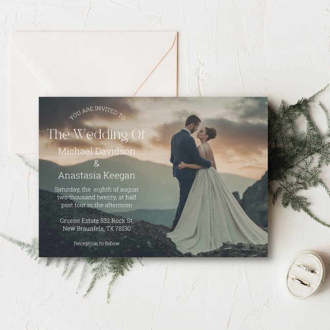 elegant classic typography wedding custom photo  invitation (Creator Uploaded)