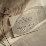 Elegant Classic Vintage Bridesmaid Proposal Card<br><div class="desc">This card combines a timeless charm with a personal touch. With its vintage-inspired design,  it adds a touch of nostalgia to the moment. Customise it with a cherished photo and a heartfelt message to create a meaningful keepsake,  inviting your bridesmaid to share in the joy of your special day</div>