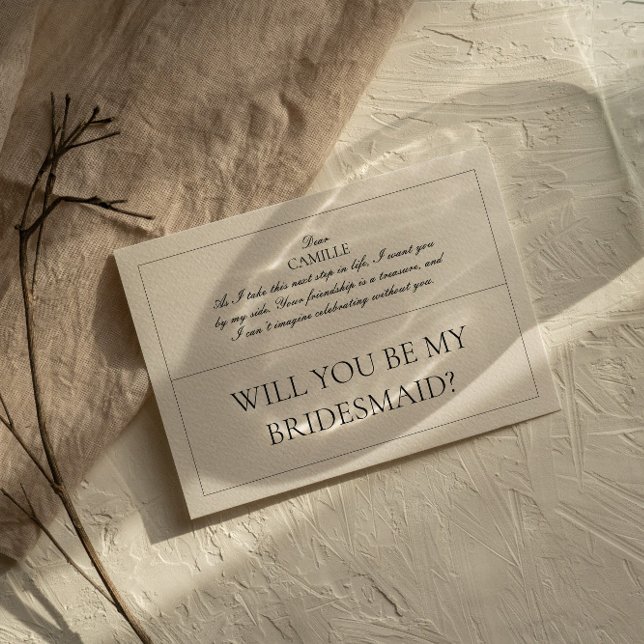 Elegant Classic Vintage Bridesmaid Proposal Card (Creator Uploaded)