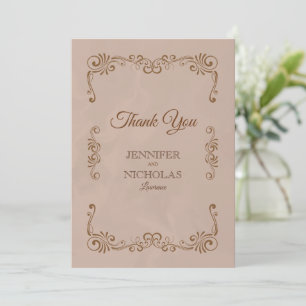 Elegant Classic Vintage Formal Wedding Thank You Card