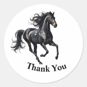 Elegant Classic Vintage Horse Race Derby party Round Sticker