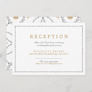 Elegant classic vintage wedding reception card