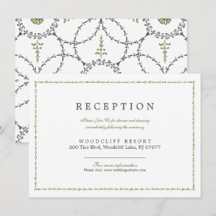 Elegant classic vintage wedding reception card