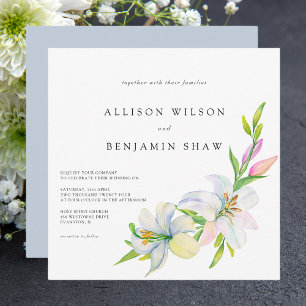 Elegant Classic Watercolor Floral Wedding Invite