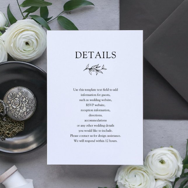 Elegant Classic Wedding Details Enclosure Card (Creator Uploaded)