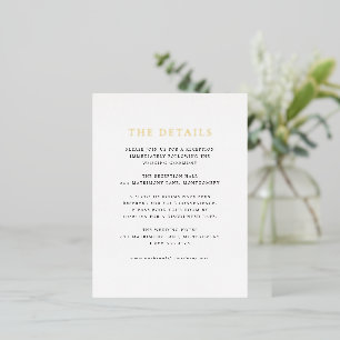 Elegant Classic Wedding Foil Enclosure Card