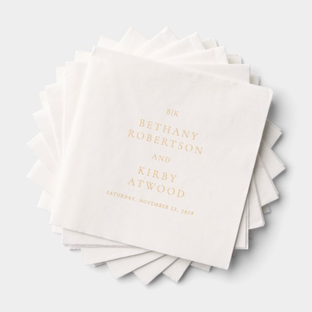 Elegant Classic Wedding Foil Napkins (Insitu (Stacked))