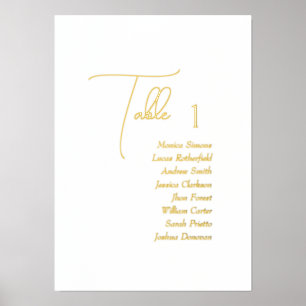 Elegant Classic Wedding Foil Print Seating Chart