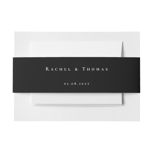 Elegant Classic Wedding Invitation Belly Band (Front Example)