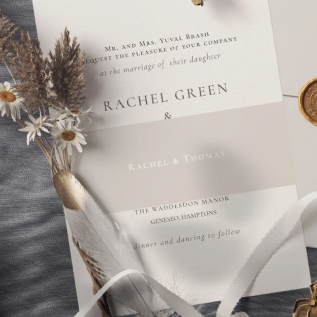 Elegant Classic Wedding Invitation Belly Band (Elegant Classic Wedding Invitation Belly Band)