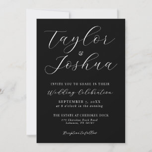 Elegant Classic Wedding Invitation   Black & White