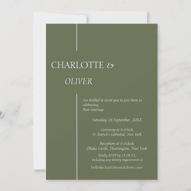 Elegant Classic Wedding Invitation Template Design (Front)