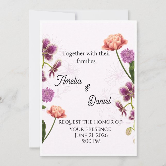 Elegant Classic Wedding Invitation Template | Luxu (Front)