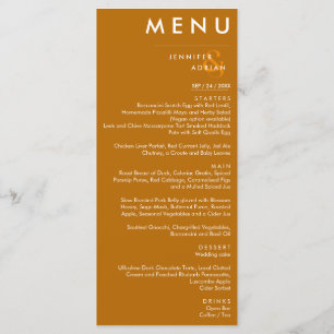 Elegant Classic Wedding Menu