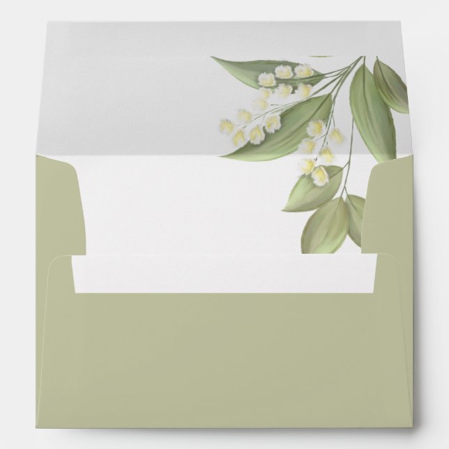 Elegant Classic Wedding Sage Greenery 5x7 Envelope (Back (Bottom))
