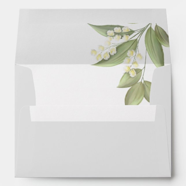 Elegant Classic Wedding Sage Greenery 5x7 Envelope (Back (Bottom))