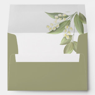 Elegant Classic Wedding Sage Greenery 5x7 Envelope