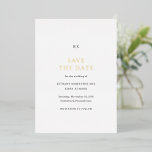 Elegant Classic Wedding Save the Date<br><div class="desc">Elegant foil wedding save the date featuring a simple and classic design with your monogram and your event details in a traditional serif font.</div>