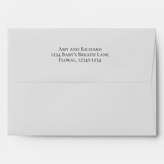 Elegant Classic Wedding White Simple 5x7 Envelope (Back (Top Flap))
