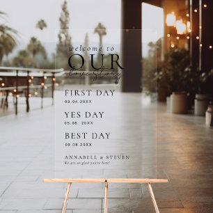 Elegant, Classic, WELCOME TO OUR LOVE STORY Acrylic Sign