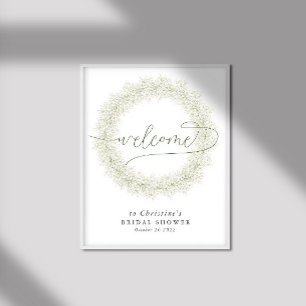 Elegant Classic White Flower Bridal Shower Welcome Poster
