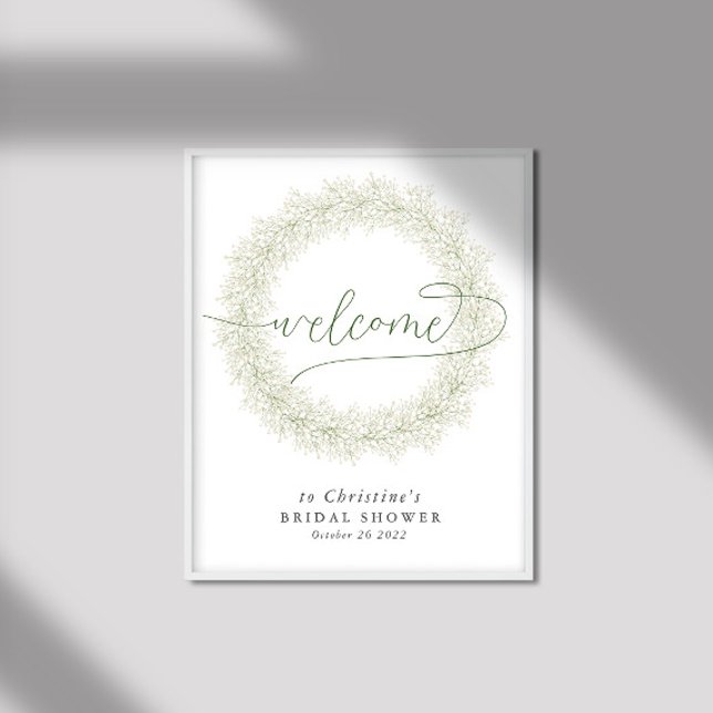Elegant Classic White Flower Bridal Shower Welcome Poster (Creator Uploaded)