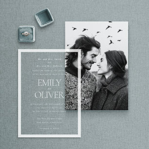 Elegant Classic White Frame White Overlay Wedding Acrylic Invitations