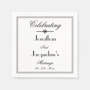 Elegant Classic White Wedding Cake Table Paper  Napkin