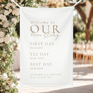 Elegant, Classic, White, WELCOME TO OUR LOVE STORY Banner