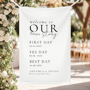 Elegant, Classic, White, WELCOME TO OUR LOVE STORY Banner
